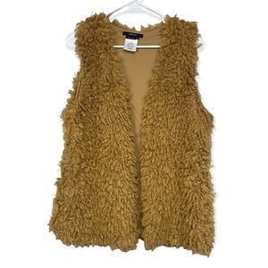 Vertigo Faux Fur Teddy Bear Yellow Vest Large